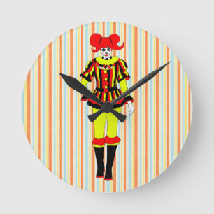 Circus Clown Frauenseitenshow Freak Horror Gothic Runde Wanduhr