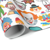Circus Clown Gift Wrap Party Wrapping Paper Geschenkpapier (Rolleneckpunkt)