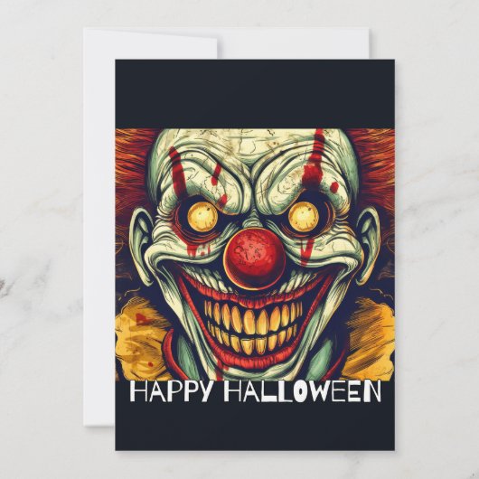 Circus Clown Happy Halloween-Party Einladungen (Rückseite)