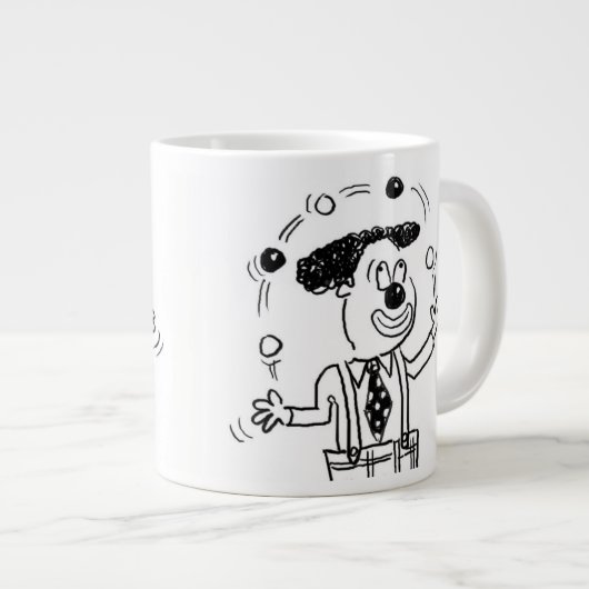 Circus Clown Juggler Jumbo-Tasse (Vorderseite Rechts)