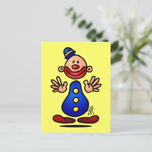 Circus Clown Postkarte (Stehend Vorderseite)