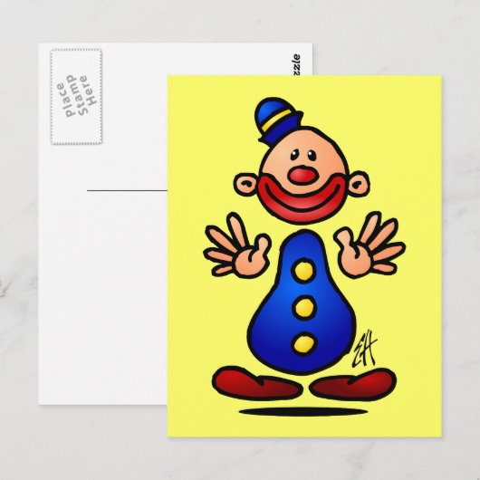 Circus Clown Postkarte (Vorne/Hinten)