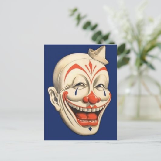 Circus Clown Postkarte (Stehend Vorderseite)