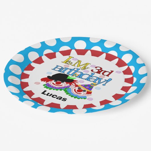 Circus Clowns 3. Happy Birthday Paper Teller (Schrägansicht)