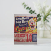 Circus, Clyde Beatty und Cole Bros Retro Theater Postkarte (Stehend Vorderseite)