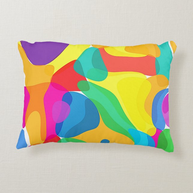 Circus Colors Chaos Abstrakt Art Muster Dekokissen (Rückseite)