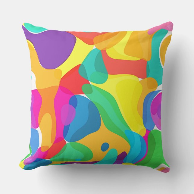 Circus Colors Chaos Abstrakt Art Muster Kissen (Vorderseite)