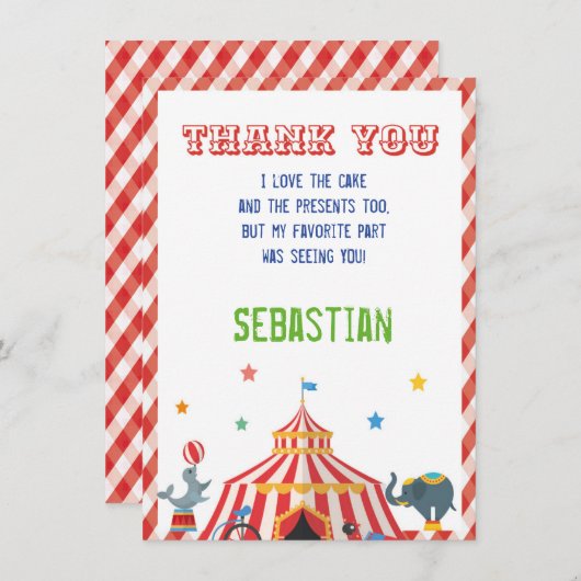 CIRCUS DANK DANK DU KARTE (Vorne/Hinten)