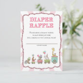 Circus Diaper Raffles Tickets Begleitkarte (Stehend Vorderseite)