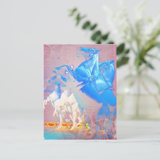 Circus Digital Art Pferde Postkarte (Stehend Vorderseite)