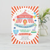 Circus Einladung, Karneval-Party Einladung (Stehend Vorderseite)