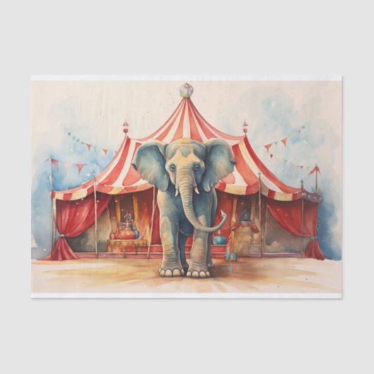 Circus Elephant 1 Decoupage Paper Seidenpapier (Vorderseite)