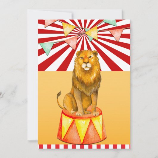 Circus Elephant auf Ball Carnival Baby Dusche Part Einladung (Rückseite)