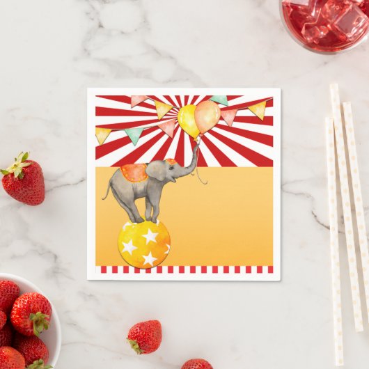 Circus Elephant auf Ball Carnival Baby Dusche Part Serviette (Beispiel)