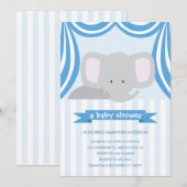 Circus Elephant Baby Shooter - Boy Einladung (Vorne/Hinten)