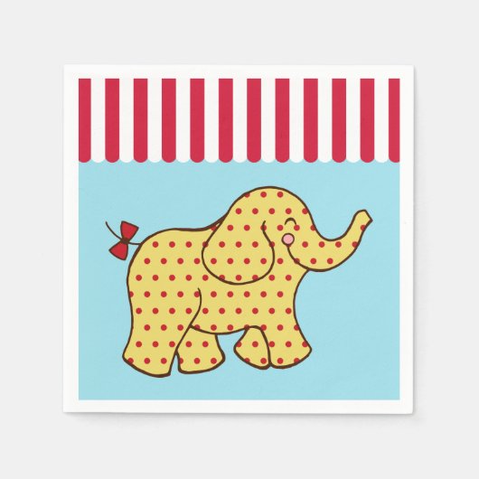 Circus Elephant Birthday Party Napkins Serviette (Vorderseite)