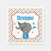 Circus Elephant Birthday Serviette (Vorderseite)