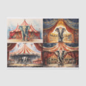 Circus Elephant Collage 1 Decoupage Paper Seidenpapier (Vorderseite)