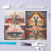 Circus Elephant Collage 1 Decoupage Paper Seidenpapier (Handwerk)