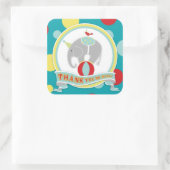Circus Elephant Dankeschön Label Quadratischer Aufkleber (Tasche)