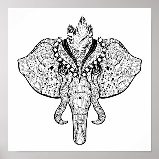 Circus Elephant Doodle 2 Poster (Vorne)