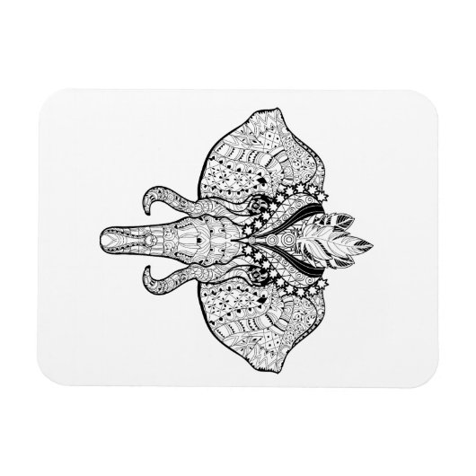 Circus Elephant Doodle Magnet (Horizontal)