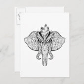 Circus Elephant Doodle Postkarte (Vorne/Hinten)