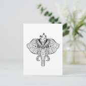 Circus Elephant Doodle Postkarte (Stehend Vorderseite)