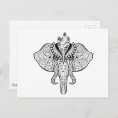 Circus Elephant Doodle Postkarte (Vorne/Hinten)