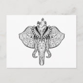 Circus Elephant Doodle Postkarte (Vorderseite)