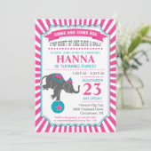 Circus Elephant Geburtstagsparty Einladung (Stehend Vorderseite)