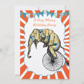 Circus Elephant Geburtstagsparty Einladung Bunting (Rückseite)