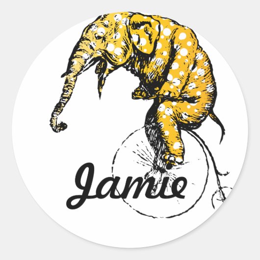 Circus Elephant Gifts Runder Aufkleber (Vorderseite)