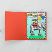 Circus Elephant & Monkey (Geburtstagskarte) Karte (Innenseite)