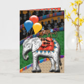 Circus Elephant & Monkey (Geburtstagskarte) Karte (Gelbe Blume)