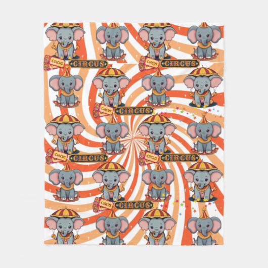 Circus Elephant Muster Fleecedecke (Vorderseite)