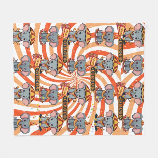 Circus Elephant Muster Fleecedecke (Vorderseite (Horizontal))