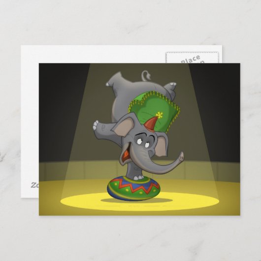 Circus Elephant Postkarten (Vorne/Hinten)