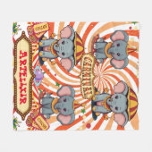 Circus Elephant Print Fleecedecke (Vorderseite (Horizontal))