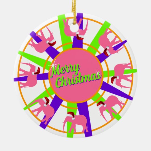 Circus Elephant Weihnachten Keramik Ornament (Hinten)