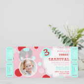 Circus Elephant zum Geburtstag Einladung Rosa (Stehend Vorderseite)