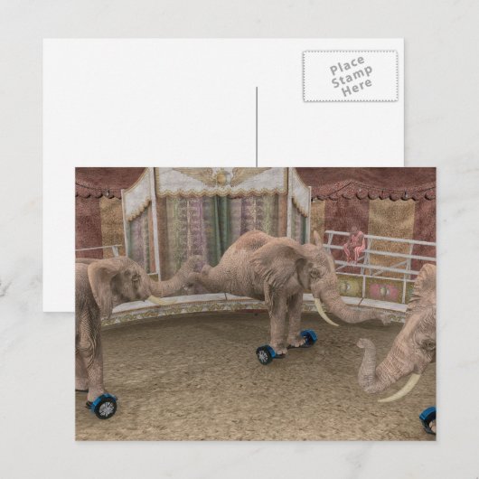 Circus Elephants Feiertagspostkarte (Vorne/Hinten)