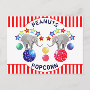 Circus Elephants Funny Retirement Postcard Postkarte