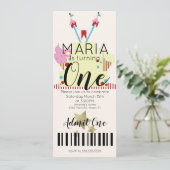 Circus First Birthday Ticket Party Fox Star Einladung (Stehend Vorderseite)