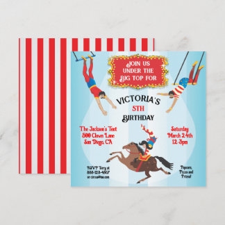 Circus Flying Trapeze Geburtstagsparty Einladung