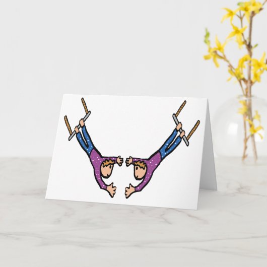 Circus Flying Trapeze Karte (Gelbe Blume)