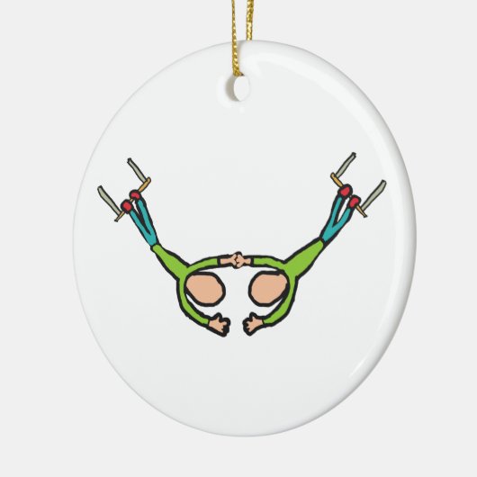 Circus Flying Trapeze Keramik Ornament (Links)