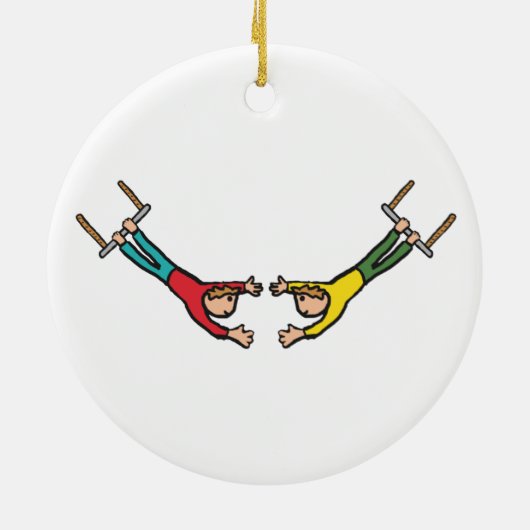 Circus Flying Trapeze Keramik Ornament (Hinten)