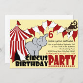Circus Fun Geburtstagsparty Einladung (Vorne/Hinten)