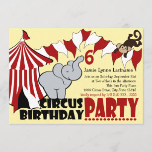 Circus Fun Geburtstagsparty Einladung